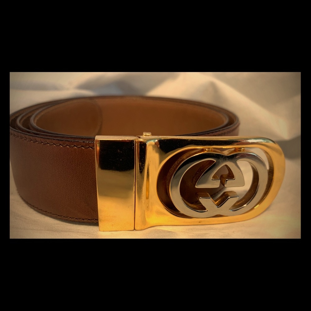 Vintage Gucci Belt reversible brown camel 1980’s!